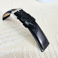 Watch Straps Italian Leather Black sizing 10-24mm
