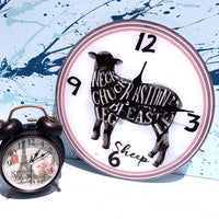 Wall Clock Glass -Sheep /  TC100
