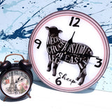 Wall Clock Glass -Sheep /  TC100