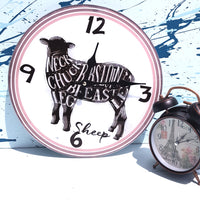 Wall Clock Glass -Sheep /  TC100