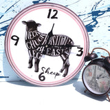 Wall Clock Glass -Sheep /  TC100