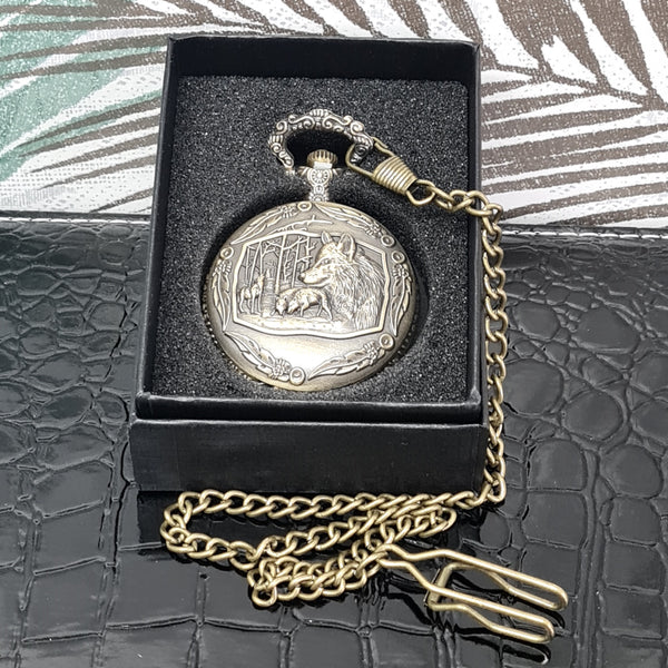 Pocket Watch Fob Watch TF Wolf