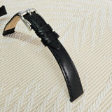 Watch Straps Italian Leather Black sizing 10-24mm