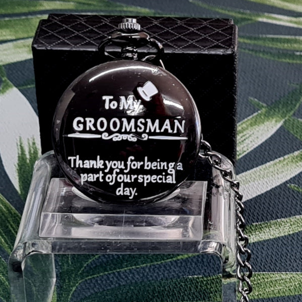 Pocket Watch Fob Watch TF Groomsman -set 2pce