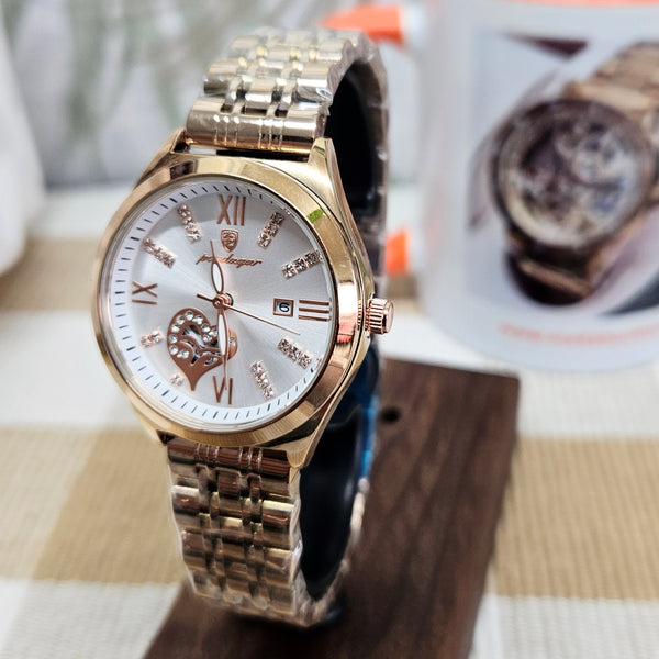 Watch Ladies White Dial  heart detail TW115