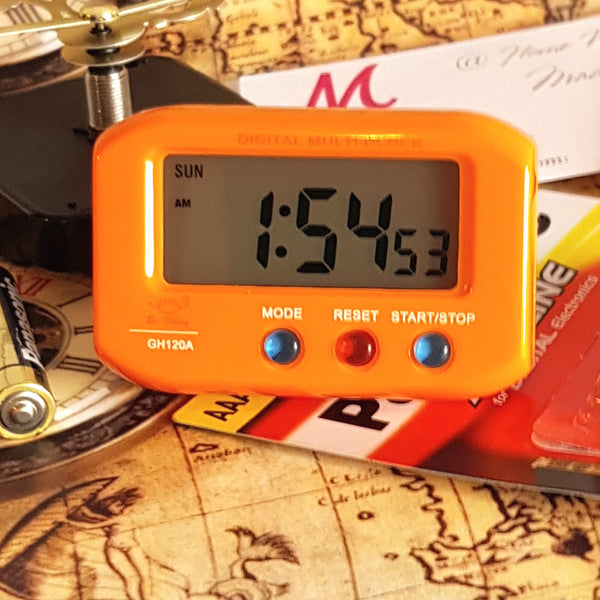 mini digital clock alarm orange