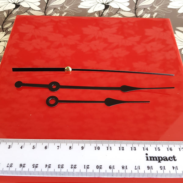 black plain clock hands