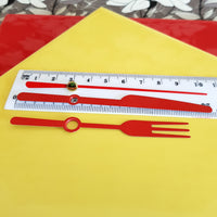 red clock hands novelty