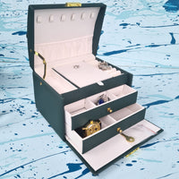 Jewellery & Watch Box  TJ12- Forrest Green,