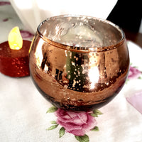 bronze glass tea light holder