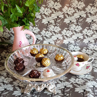 Glass Silver Centre Piece serving bowl