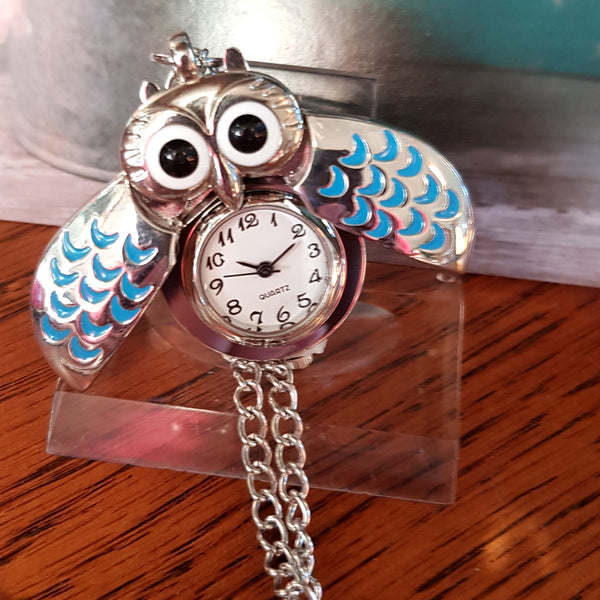 owl watch with necklace
