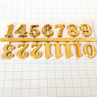 gold clock numbers sticky back