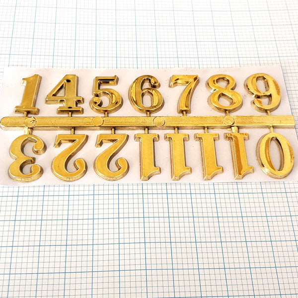 gold clock numbers sticky back