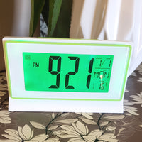 digital world time alarm clock with light