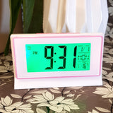 digital world time alarm clock with light