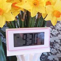 digital world time alarm clock with light