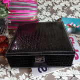 black crocodile jewellery box